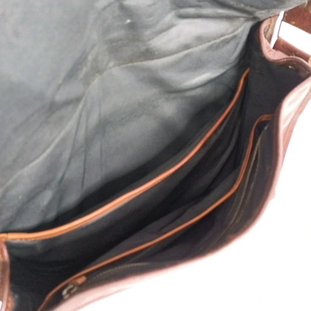 Unbranded Brown Leather Messenger Bag Crossbody Satchel 14x11 s10